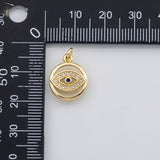 18K Gold PVD Evil eye charm with blue eye s Gold Charms - Tarnish Resistant