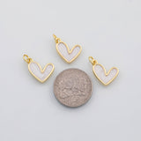 18K Gold PVD White enamel heart charm enamel charm s Charms - Tarnish Resistant