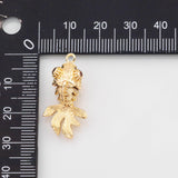 18K Gold PVD Gold fish koi charm swivel body Charms - Tarnish Resistant