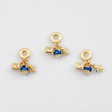 18K Gold PVD Airplane Camera Earth Pendant, Enamel Charm - Tarnish Resistant