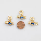 18K Gold PVD Airplane Camera Earth Pendant, Enamel Charm - Tarnish Resistant