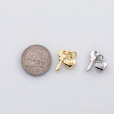18K Gold PVD Key heart lock charm s Charms - Tarnish Resistant