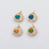 18K Gold PVD Pearl sea shell starfish ocean beach charm charm s Charms - Tarnish Resistant