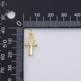18K Gold PVD Ankh cross egyptian charm s Charms - Tarnish Resistant