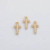 18K Gold PVD Cross charm s Gold Charms - Tarnish Resistant