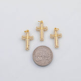 18K Gold PVD Cross charm s Gold Charms - Tarnish Resistant