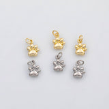 Paw charm dog paw charm 18k Gold Filled Charm Bar Bracelets and Necklaces Silver Pave CZ Minimalist Charms