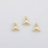 18K Gold PVD Whale dolphin tail ocean beach charm charm s Charms - Tarnish Resistant