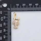18K Gold PVD Lobster enamel charm s Gold Charms - Tarnish Resistant