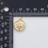 18K Gold PVD Evil eye sun mother of pearl charm s Charms - Tarnish Resistant