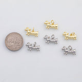18K Gold PVD Weiner dog dachshund charm s Charms - Tarnish Resistant