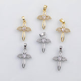 18K Gold PVD Angel Cross charm s Charms - Tarnish Resistant