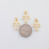 18K Gold PVD Cross charm s Charms - Tarnish Resistant