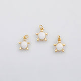 18K Gold PVD Turtle charm white enamel charm Mother of pearl charm s Charms - Tarnish Resistant