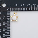 18K Gold PVD Turtle charm white enamel charm Mother of pearl charm s Charms - Tarnish Resistant
