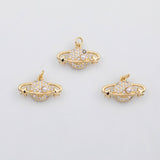 18K Gold pvd Planet saturn space charm s Charms - Tarnish Resistant
