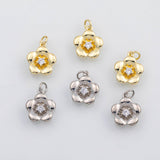 18K Gold PVD Flower charm s Charms - Tarnish Resistant