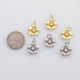 18K Gold PVD Flower charm s Charms - Tarnish Resistant