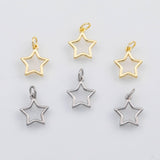18K Gold PVD Star outline charm s Charms - Tarnish Resistant