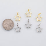 18K Gold PVD Star outline charm s Charms - Tarnish Resistant