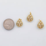 18K Gold PVD 3D Ladybug lady bug charm s Charms - Tarnish Resistant
