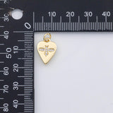 18K Gold PVD Bee heart charm s Charms - Tarnish Resistant