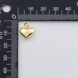 18K Gold PVD Puffy heart charm s Charms - Tarnish Resistant