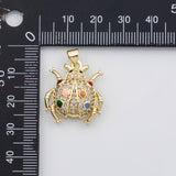 18K Gold PVD Beetle ladybug insect bug charm s Charms - Tarnish Resistant