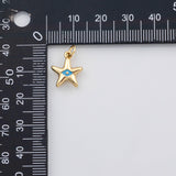 18K Gold PVD Starfish turquoise evil eye ocean beach charm charm s Charms - Tarnish Resistant