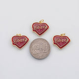 18K Gold PVD Love heart charm enamel charm charm s Charms - Tarnish Resistant