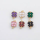 18K Gold PVD Four Leaf Clover charm Mother of pearl charm s Charms - Tarnish Resistant