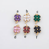 18K Gold PVD Four Leaf Clover charm Mother of pearl charm s Charms - Tarnish Resistant