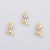 18K Gold pvd Flower charm s Gold Charms - Tarnish Resistant