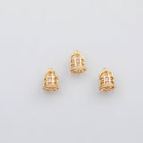 18K Gold PVD Birdcage charm s Gold Charms - Tarnish Resistant
