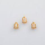 18K Gold PVD Birdcage charm s Gold Charms - Tarnish Resistant