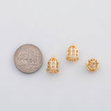 18K Gold PVD Birdcage charm s Gold Charms - Tarnish Resistant