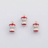 18K Gold PVD Apple Core charm Charms - Tarnish Resistant