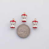 18K Gold pvd Apple Core charm Charms - Tarnish Resistant