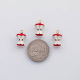 18K Gold PVD Apple Core charm Charms - Tarnish Resistant