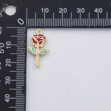 18K Gold PVD Rose flower charm 22k s Gold Charms - Tarnish Resistant