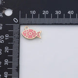 18K Gold PVD Fish charm 22k s Gold Charms - Tarnish Resistant