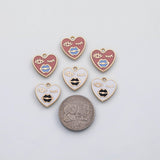 18K Gold pvd Smiling Heart charm 22k s Gold Charms - Tarnish Resistant