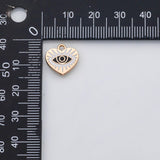 18K Gold PVD Evil Eye heart charm 22k s Gold Charms - Tarnish Resistant