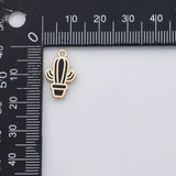 18K Gold PVD Cactus charm 22k s Gold Charms - Tarnish Resistant