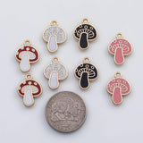 18K Gold pvd Mushroom charm s Gold Charms - Tarnish Resistant