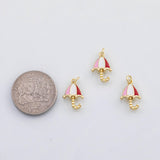 18K Gold PVD Umbrella charm s Gold Charms - Tarnish Resistant
