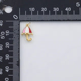 18K Gold PVD Umbrella charm s Gold Charms - Tarnish Resistant