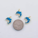18K Gold PVD Dolphin charm s Gold Charms - Tarnish Resistant