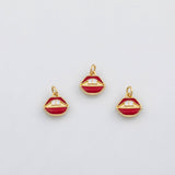 18K Gold pvd Lip charm s Gold Charms - Tarnish Resistant