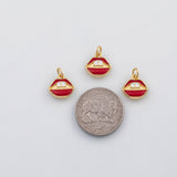 18K Gold PVD Lip charm s Gold Charms - Tarnish Resistant